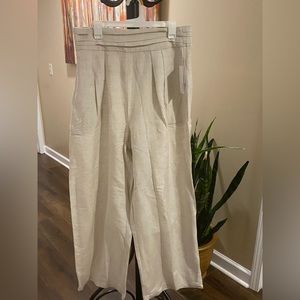 Just Fab Wide Leg Linen-like Trousers
